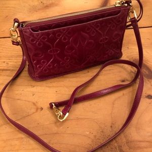 EUC Hobo Cadence Leather Logan Berry Crossbody Bag